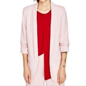 Zara Pink Woman Blush Ruched-sleeve